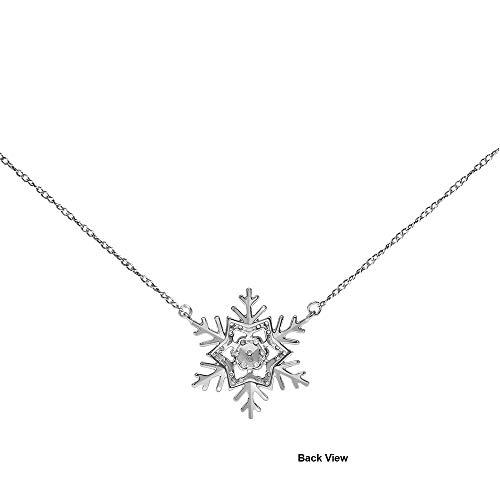 【並行輸入品】Keepsake ダイヤモンドスノーフレークネックレス 冬の雪休日 10Kホワイトゴールド、10Kイエローゴールド、925スターリ_4