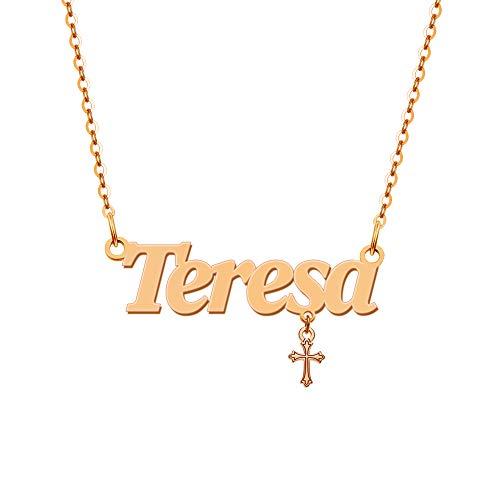 【並行輸入品】DUGISOWE 14K Gold Name Necklace Personalized Custom Name Chain Nの画像