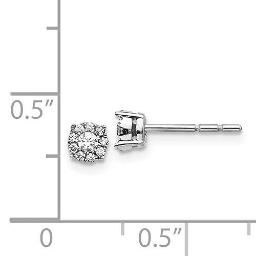 【並行輸入品】14k White Gold Diamond Cluster Post Earringsの画像