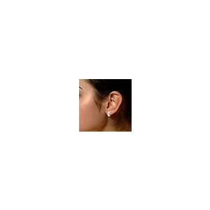 【並行輸入品】0.28 Carat CT Round White Natural Diamond Floral Half Hoop Earriの画像