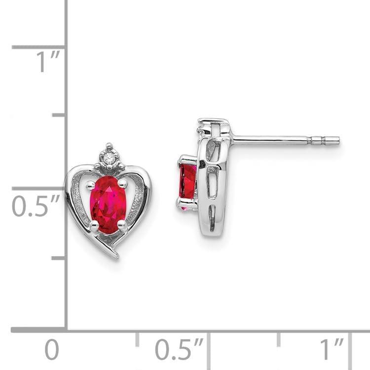 【並行輸入品】14k White Gold Ruby and Diamond Earringsの画像