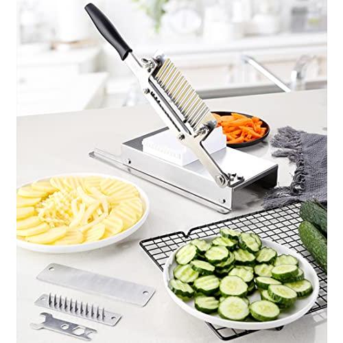 【並行輸入品】Waves Crinkle フライドポテトカッター 商用グレード ポテトシュレッダー チップスライサー 手動切断機 調節可能 果物_1