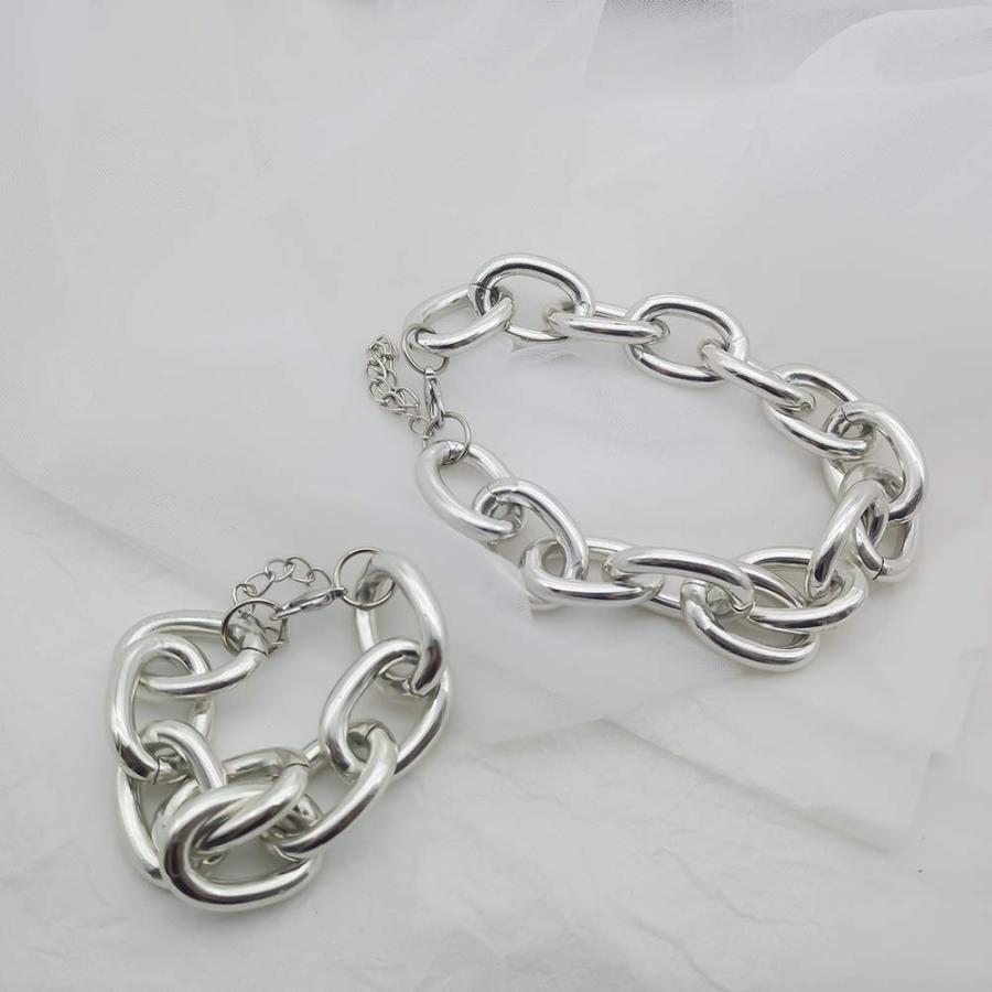【並行輸入品】YESBAY Choker Necklaces for Women，Punk Women Big Linked Glossy C_9