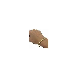 【並行輸入品】Nuragold 10k Yellow Gold 4mm Rope Chain Diamond Cut Bracelet orの画像