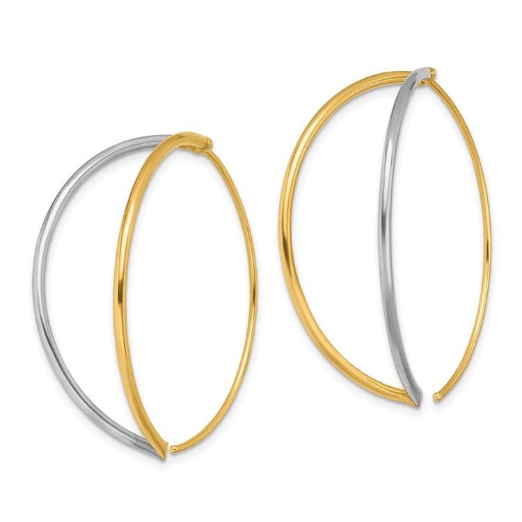 【並行輸入品】14k Two Tone Gold Large Dangle Threader Earringsの画像