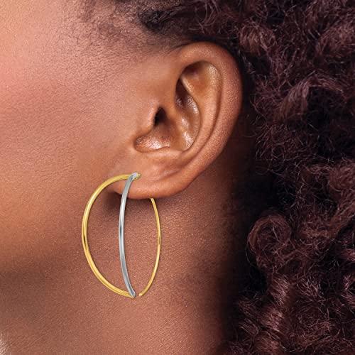 【並行輸入品】14k Two Tone Gold Large Dangle Threader Earringsの画像