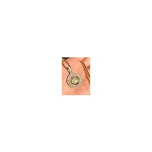 【並行輸入品】Custom ALLAH Men Women 925 Italy Gold Finish Iced Silver Charm I_8