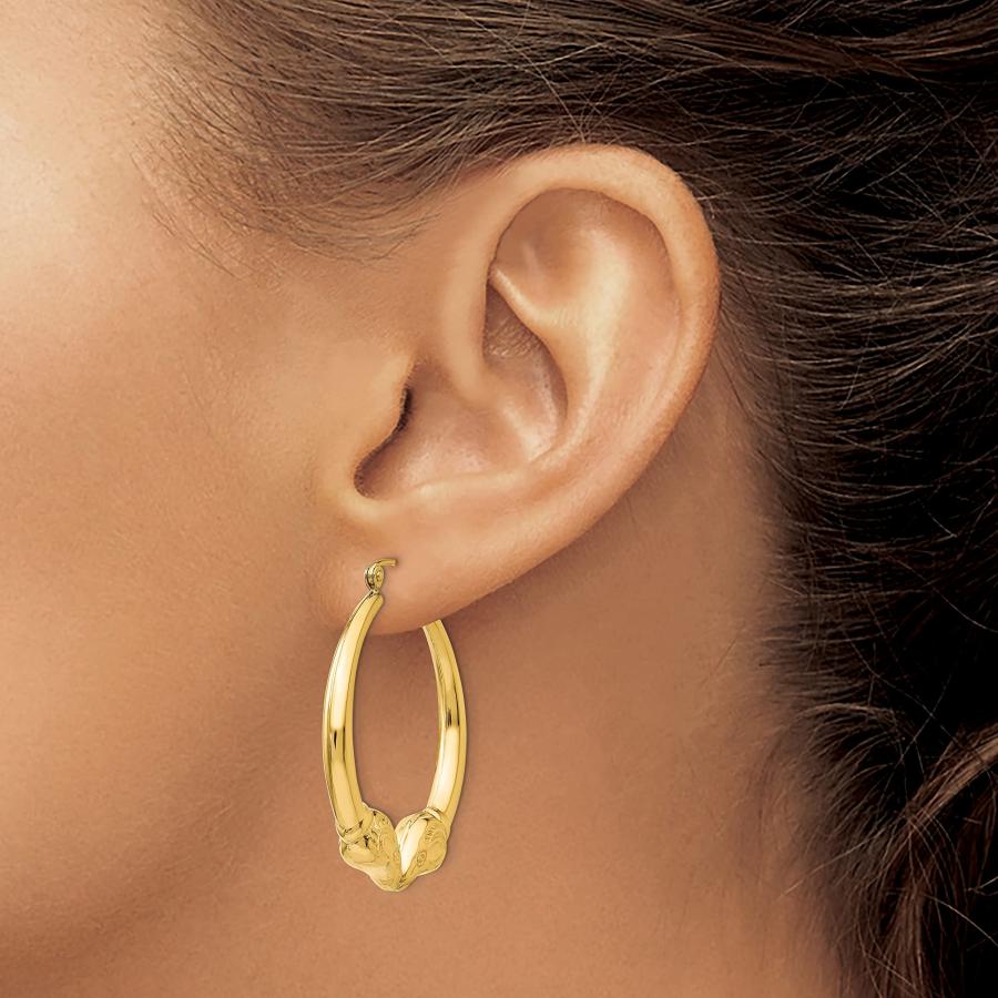 【並行輸入品】14k Yellow Gold Ram Hoop Earringsの画像