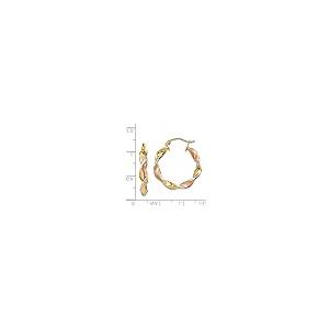 【並行輸入品】14K ツートーン ゴールドとロジウムメッキ ツイストフープイヤリング, One size fits most, 金属, ジェムタの画像