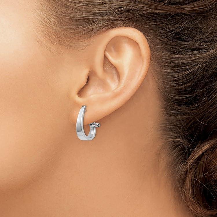 【並行輸入品】14k White Gold Hoop Earringsの画像
