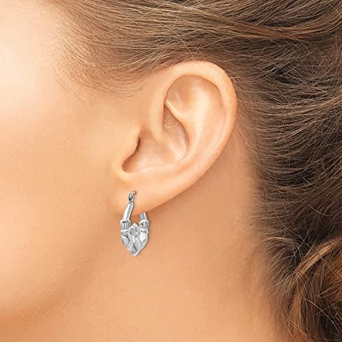 【並行輸入品】14k White Gold Claddagh Hoop Earringsの画像