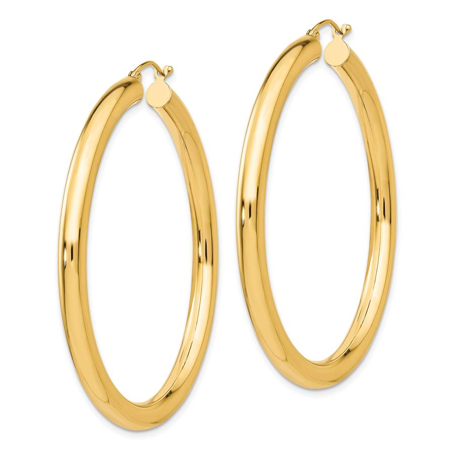 【並行輸入品】10k Yellow Gold 4mm Tube Hoop Earringsの画像