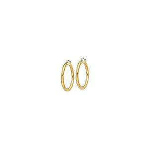 【並行輸入品】14k Yellow Gold 4mm Lightweight Tube Hoop Earringsの画像