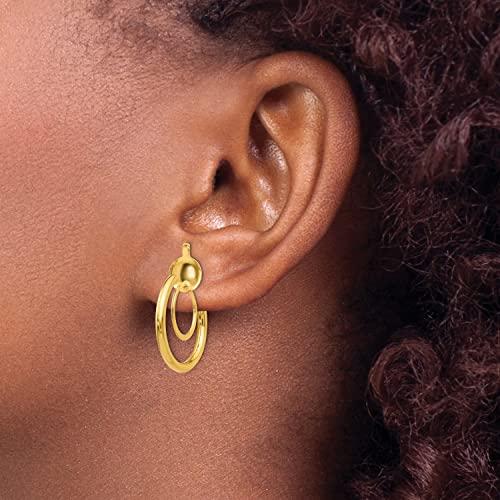 【並行輸入品】14k Yellow Gold Non pierced Hoop Earringsの画像