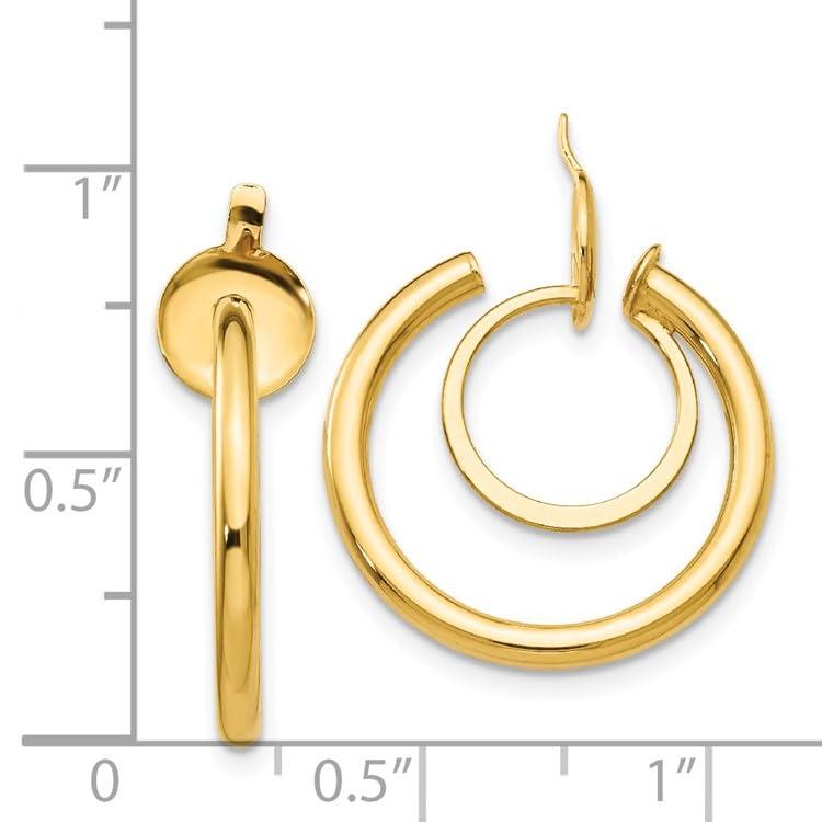 【並行輸入品】14k Yellow Gold Non pierced Hoop Earringsの画像