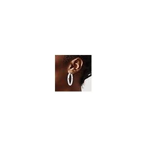 【並行輸入品】14k White Gold 4mm Tube Hoop Earringsの画像
