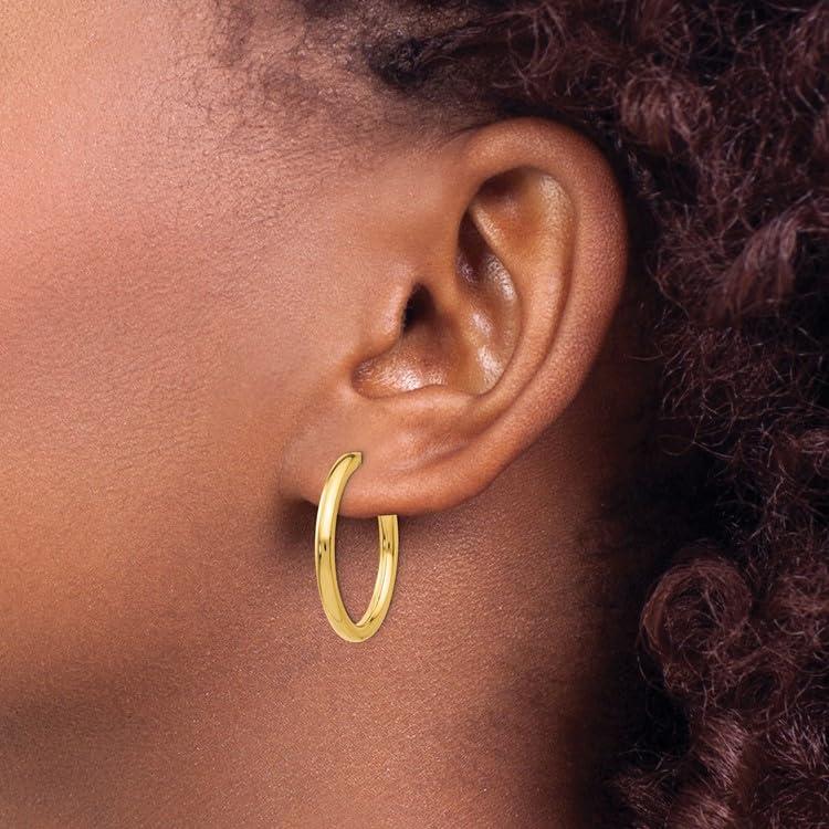 【並行輸入品】14k Yellow Gold Non Pierced Hoop Earrings Earringsの画像