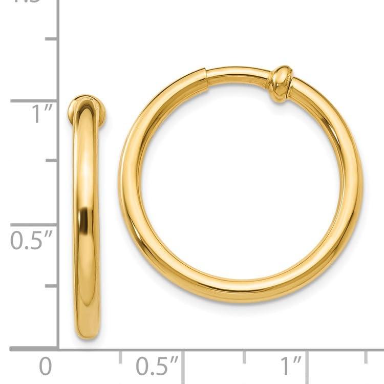【並行輸入品】14k Yellow Gold Non Pierced Hoop Earrings Earringsの画像