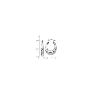 【並行輸入品】14k White Gold Hammered Hoop Earringsの画像
