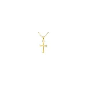 【並行輸入品】14K イエローゴールド 光沢 上品 ミニ 宗教 プレーン シンプル クロス チャーム ペンダント ネックレス， 適用なし， Je_2
