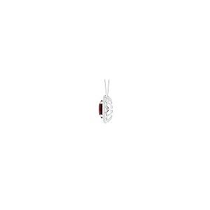 【並行輸入品】Angara Natural Garnet Halo Solitaire Pendant Necklace for Women，_5