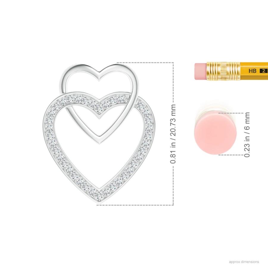 【並行輸入品】Angara Natural Diamond Heart Pendant Necklace for Women, Girls iの画像