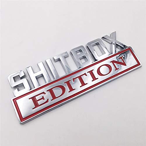 【並行輸入品】1PC SHITBOX Edition Decal for Car Trunk Chrome 3D Badge Emblem Eの画像