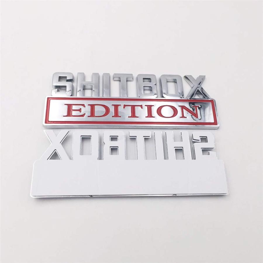 【並行輸入品】1PC SHITBOX Edition Decal for Car Trunk Chrome 3D Badge Emblem Eの画像