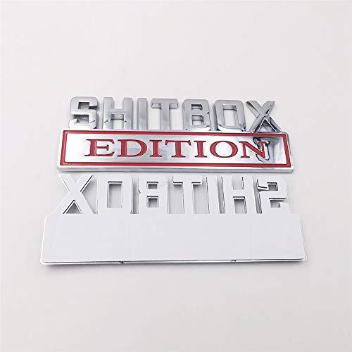 【並行輸入品】1PC SHITBOX Edition Decal for Car Trunk Chrome 3D Badge Emblem Eの画像