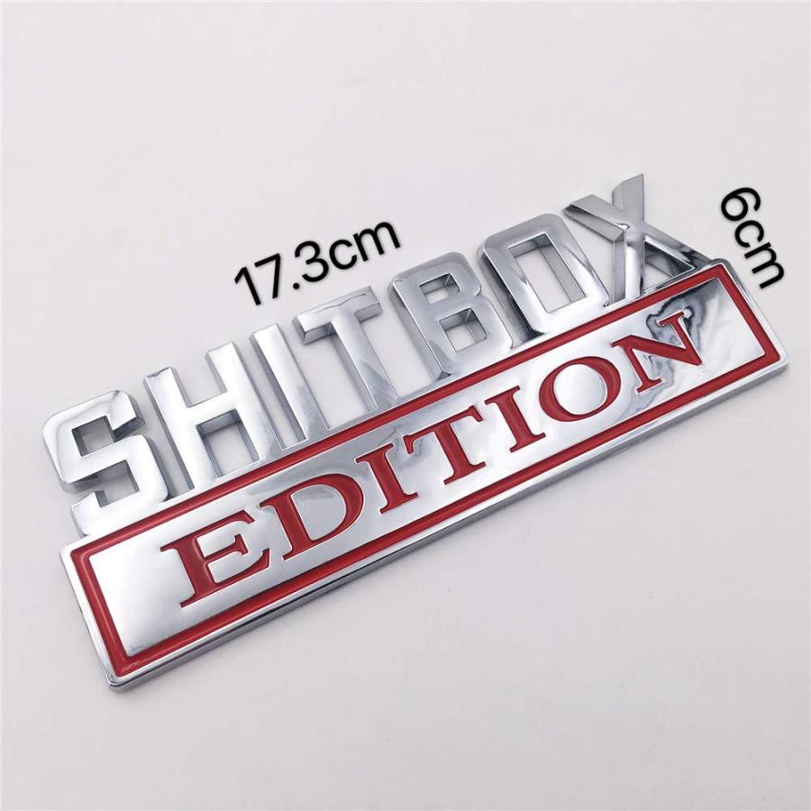 【並行輸入品】1PC SHITBOX Edition Decal for Car Trunk Chrome 3D Badge Emblem Eの画像