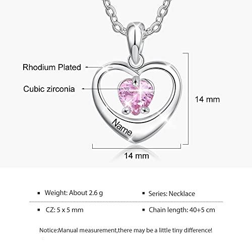 【並行輸入品】名前ネックレス 模造誕生石付き パーソナライズされたハートネームネックレス レディース 猫ネームネックレス あらゆる名前ネックレス_7