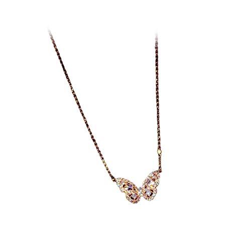 【並行輸入品】D GROEE Women Cubic Zirconia Golden Butterfly Pendant Chain Neck_1