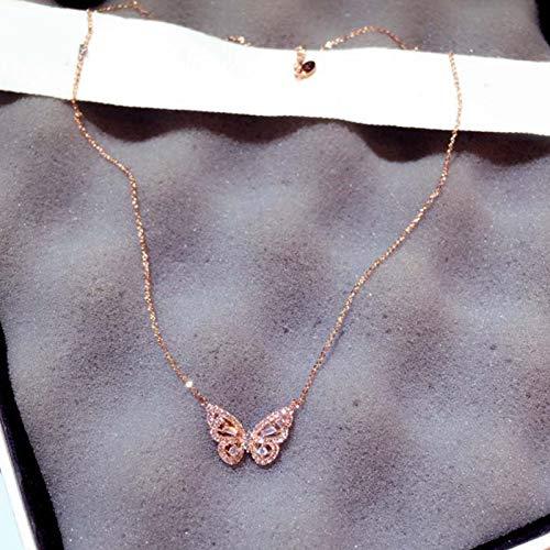 【並行輸入品】D GROEE Women Cubic Zirconia Golden Butterfly Pendant Chain Neck_7