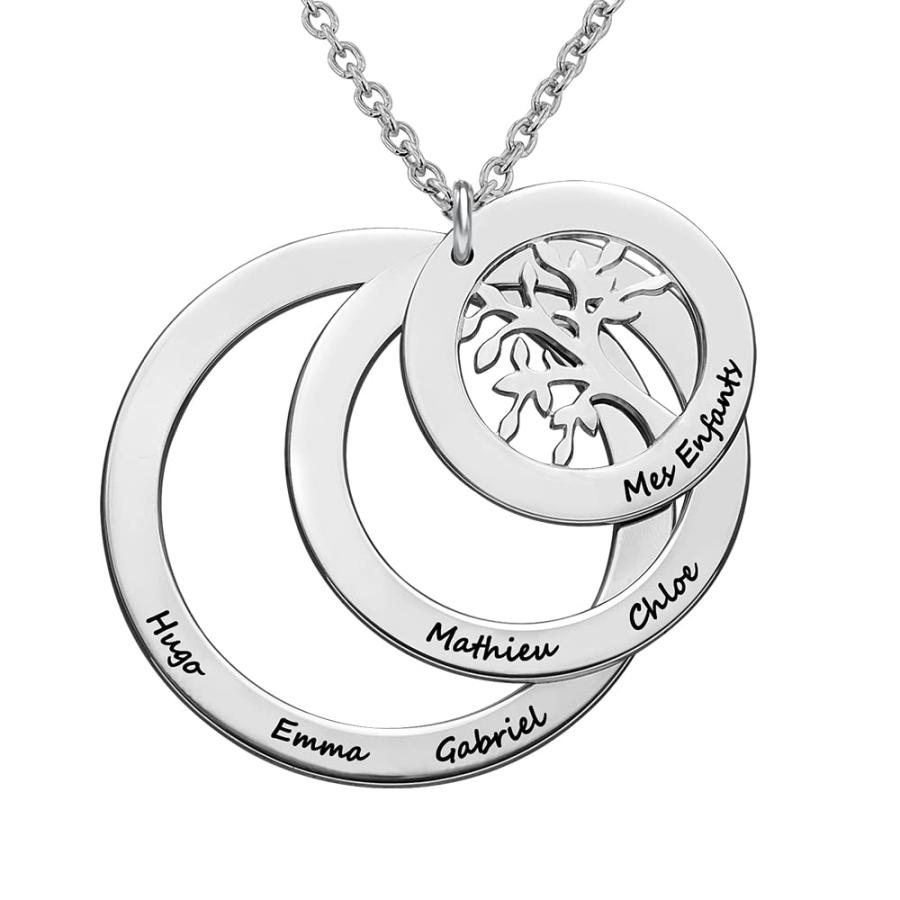 【並行輸入品】MYKA Personalized Family Circle Necklace with Custom Engraved_3