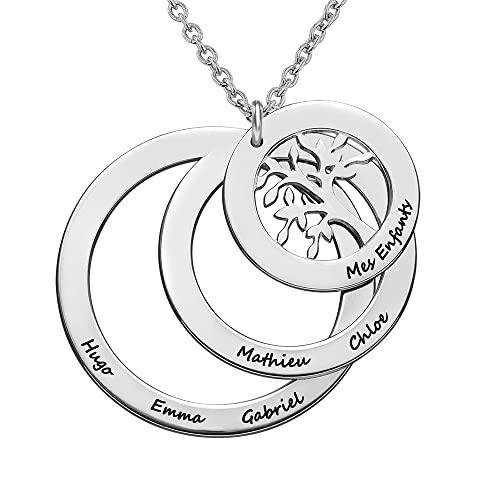 【並行輸入品】MYKA Personalized Family Circle Necklace with Custom Engraved_4