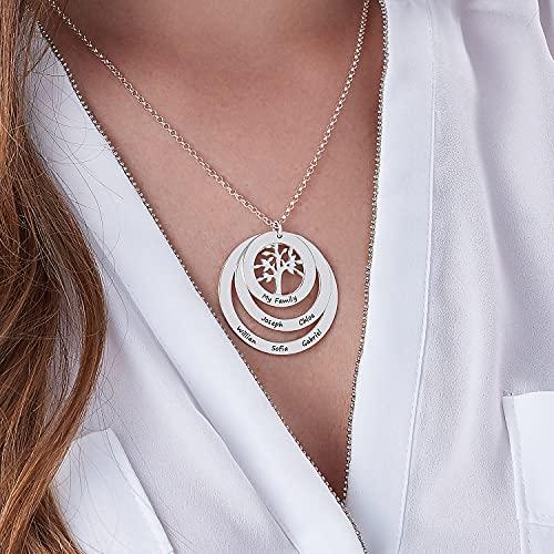 【並行輸入品】MYKA Personalized Family Circle Necklace with Custom Engraved_7