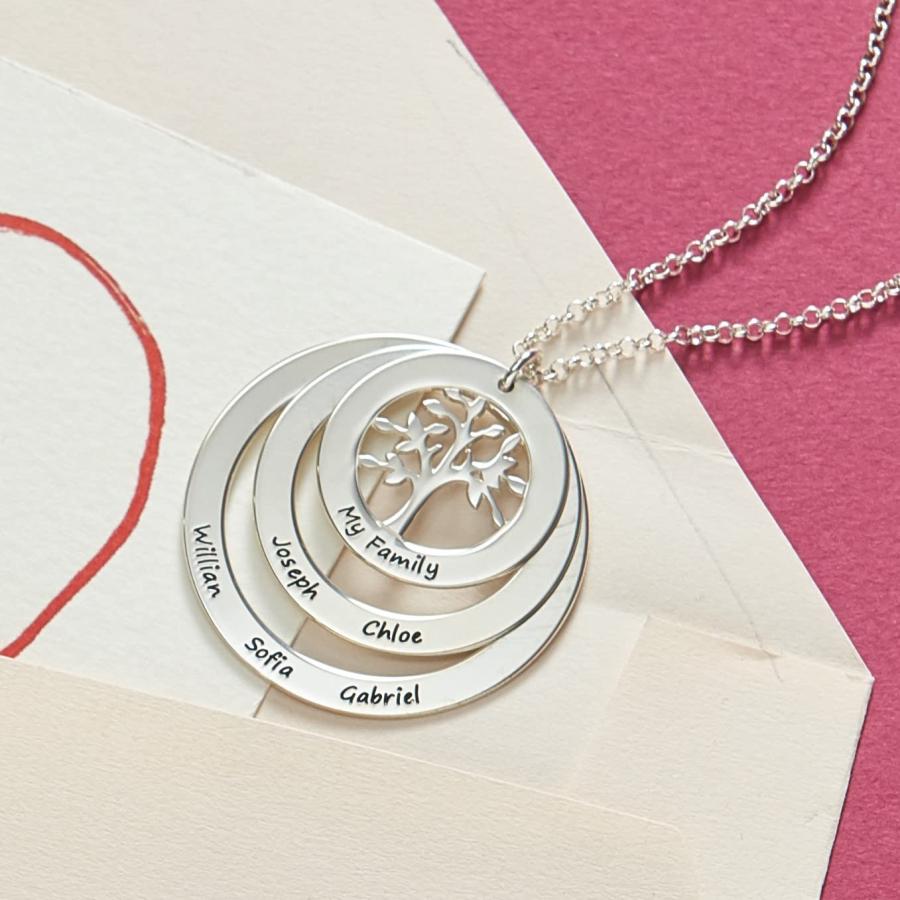 【並行輸入品】MYKA Personalized Family Circle Necklace with Custom Engraved_9