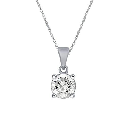 【並行輸入品】1 Carat Diamond Necklaces for Women | Certified GH VS/SI 14K Yelの画像