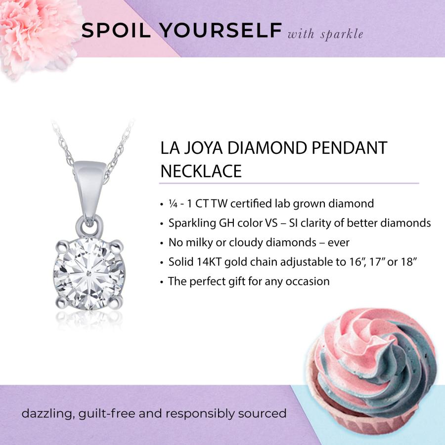 【並行輸入品】1 Carat Diamond Necklaces for Women | Certified GH VS/SI 14K Yelの画像