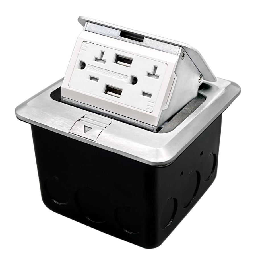 Pop up Floor Outlet with Stainless Steel Cover 20amp TR a 並行輸入品 : Best ...