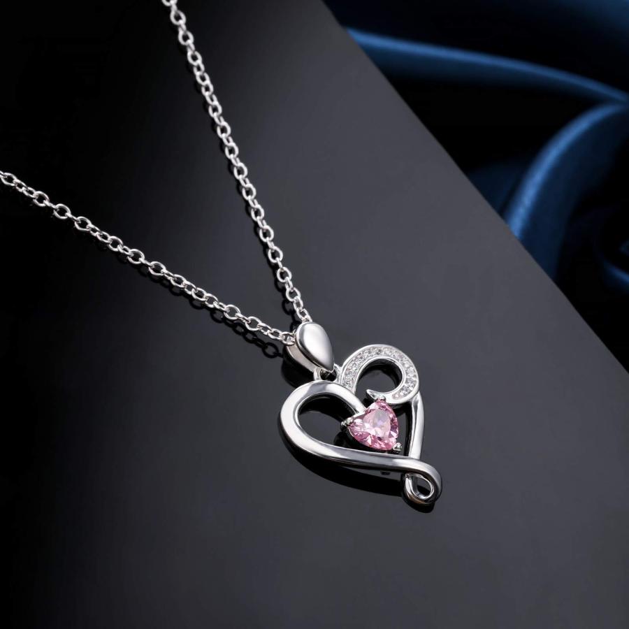並行輸入品】VIBOOS Personalized 925 Sterling Silver Heart Necklace 