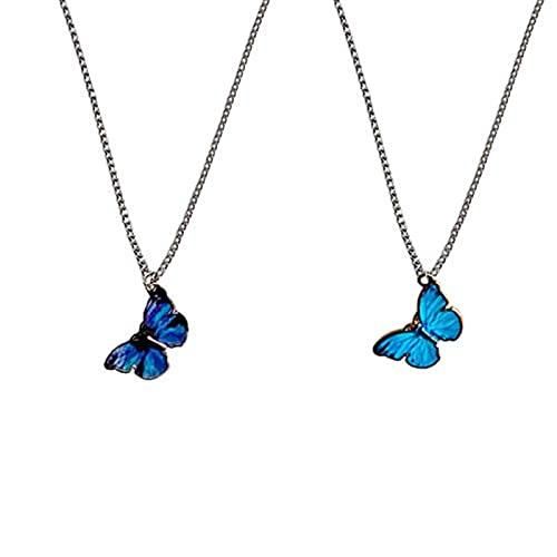 並行輸入品】GOODYRZJ バタフライネックレス 2ピース 銀メッキ 細身 