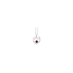 【並行輸入品】[Gem Stone King] 1.42カラット シンセティック ルビー オープンハート ネックレス レディース ラボグロウンダの画像