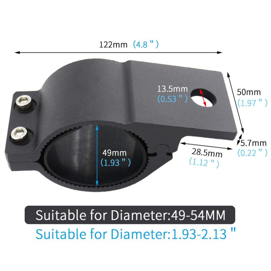 【並行輸入品】チューブクランプ 2個(約1.93インチ~2.12インチ) ユニバーサルブルバーマウントブラケットクランプキット 車のクラッシュバ