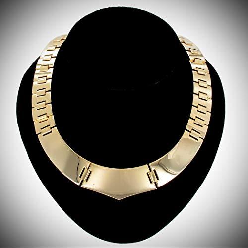 【並行輸入品】USA Made Statement Necklace Gold Tone Bookchain Plaque Link Coll_1