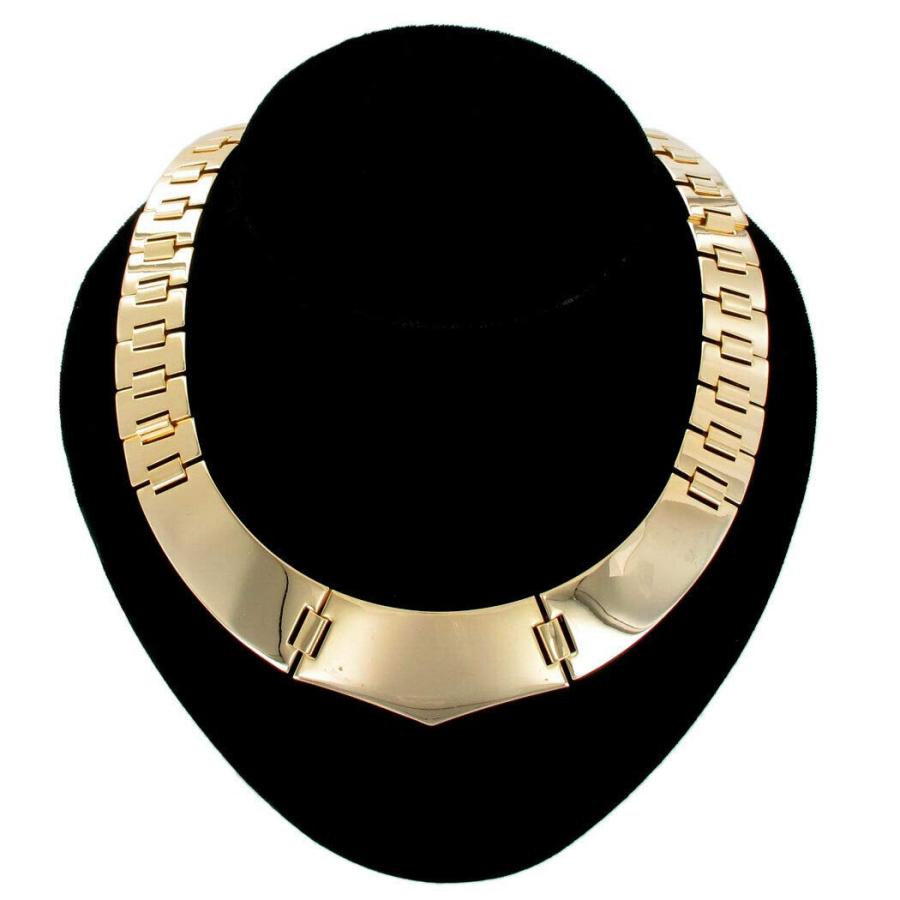 【並行輸入品】USA Made Statement Necklace Gold Tone Bookchain Plaque Link Coll_3