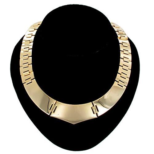 【並行輸入品】USA Made Statement Necklace Gold Tone Bookchain Plaque Link Coll_4
