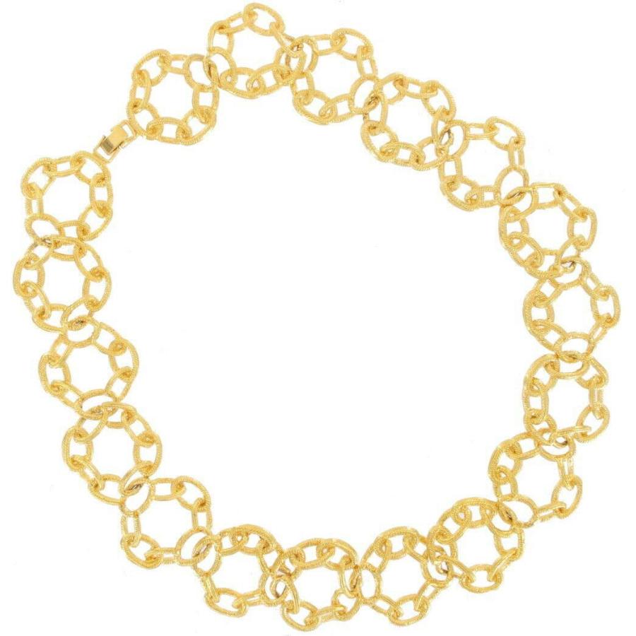 【並行輸入品】Vintage Necklace Big Chunky Yellow Gold Tone Chain Ring Link Col_6