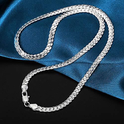 【並行輸入品】ORENTINI 6mm 925スターリングシルバーネックレスリンクチェーン 18インチ ORENTINI 6mm Flat Cuの画像