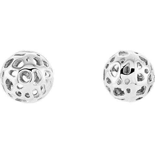 【並行輸入品】Solid 14k White Gold Ball Stud Earrings (Width = 5.5mm)の画像